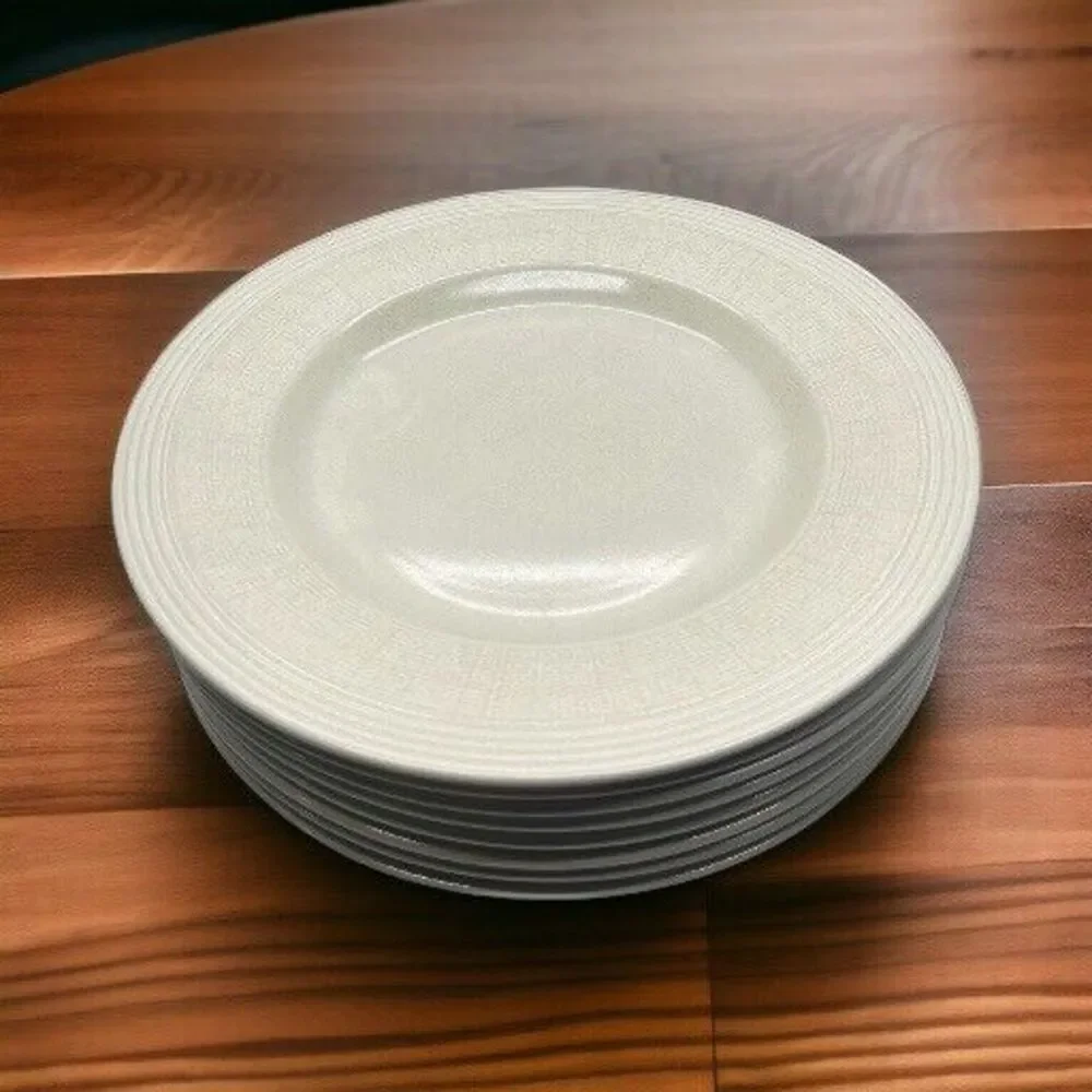 Wedgwood 'Paul Costello' 11.125 inch Plates in Limestone x 8